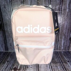 Adidas Insulated Lunch Bag Front Zip Pocket, Clip Handle Light Pink School NEW!